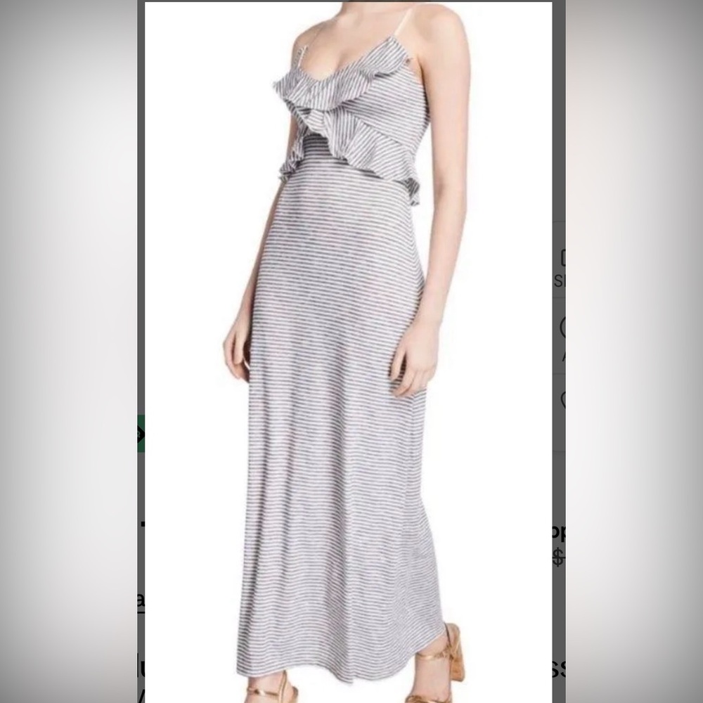 Max Studio Navy and White Striped Dress